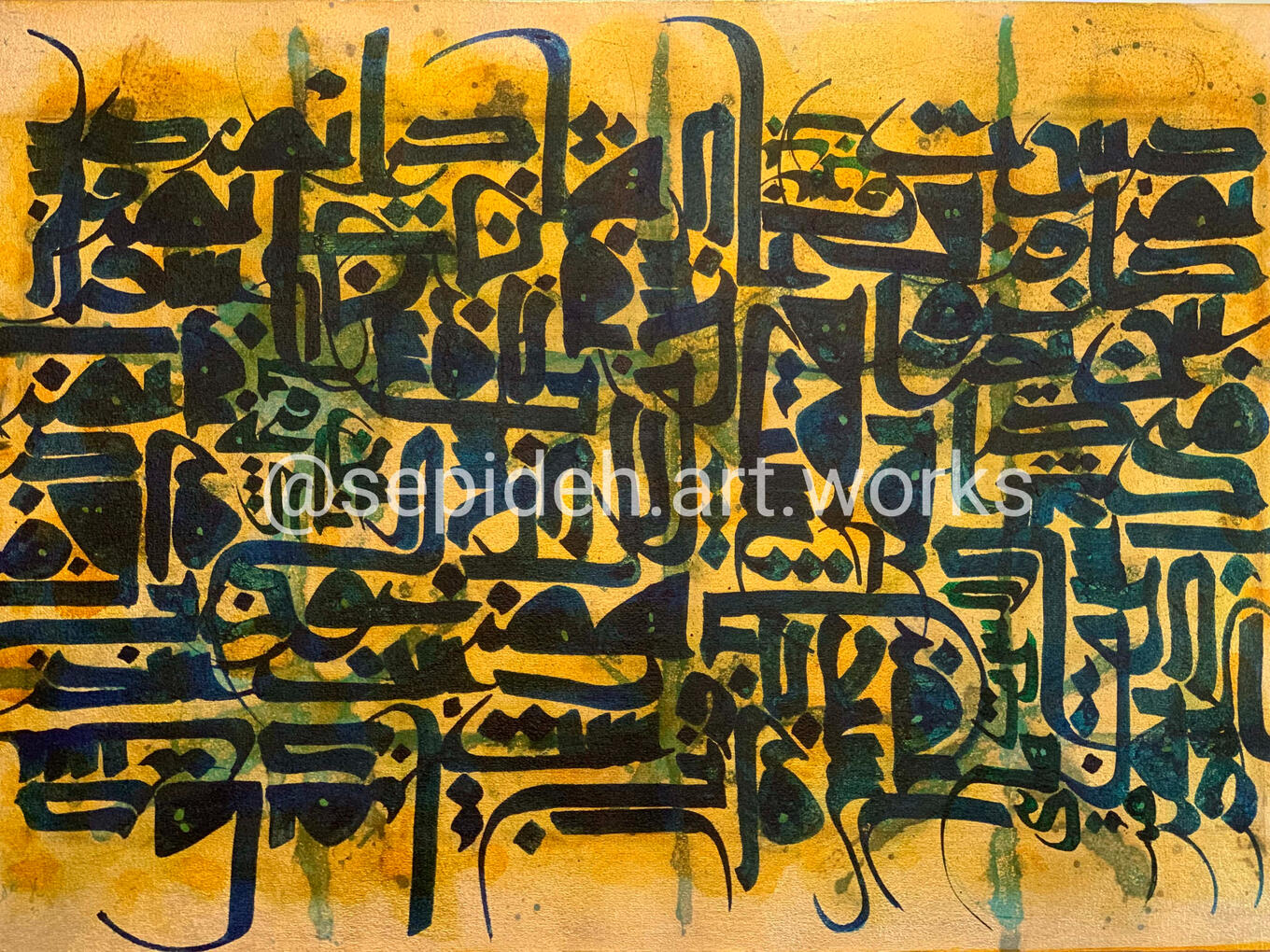 Gold Leaf &amp; Ink on Deep Canvas 40x60